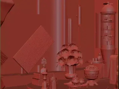 Interior Living Room Scene  3D model purchase