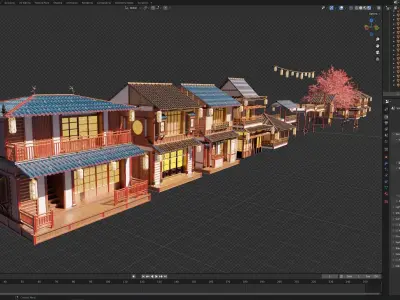 Japanese architecture 3D model