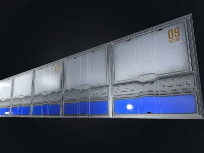 Sci-fi panel 3 - low-poly Low-poly 3D model