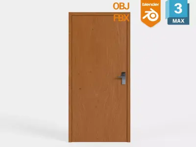 Modern Wood Door Free 3D model