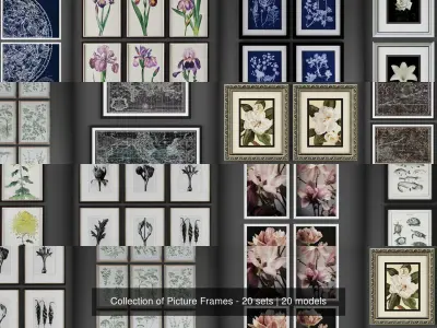 Collection of Picture Frames - 20 sets 3D Model Pack order