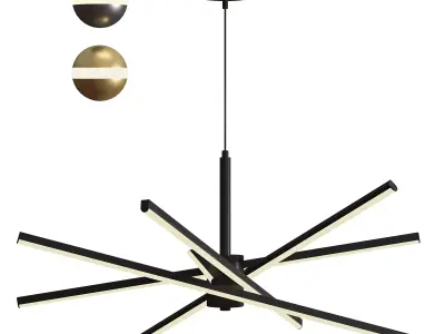 Modern Sputnik Chandelier Ceiling Low-poly 3D model