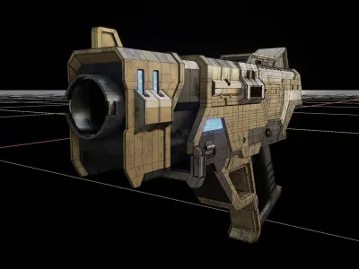 Cyber Gun - Low Poly - Game Ready Low-poly 3D model