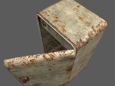 Old refrigerator Free low-poly 3D model