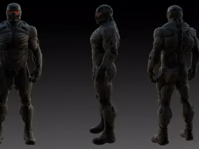Crysis Nanosuit 3D Model High-Quality Rigged  Low-poly 3D model