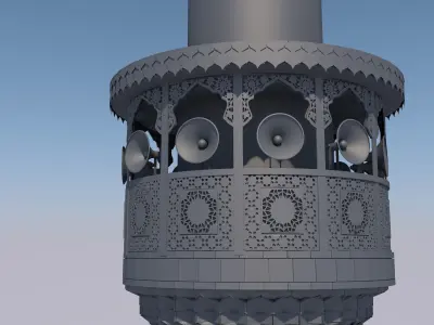 Golden minaret - imam ali Free 3D model