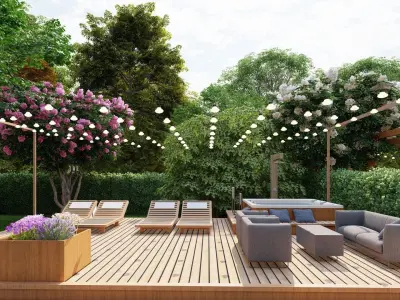 3D Exterior Scene 3D model design garden and landscape 3D 3D model 19