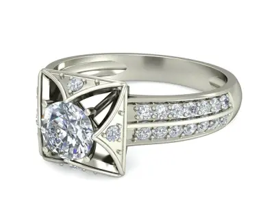 Women Ring  Render 3dm STL OBJ FBX Details 3D print model 79
