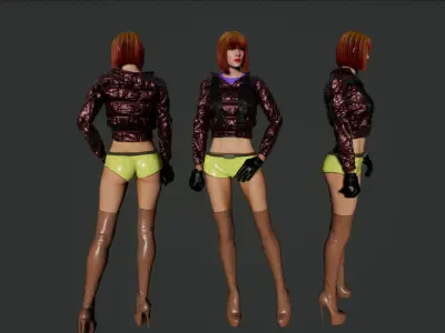 cyberpunk gina Low-poly 3D model