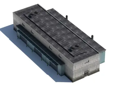 Industrial Building Low-poly 3D model