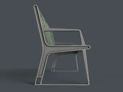 Metal Modern Bench 8 PBR Game Ready Low-poly 3D model