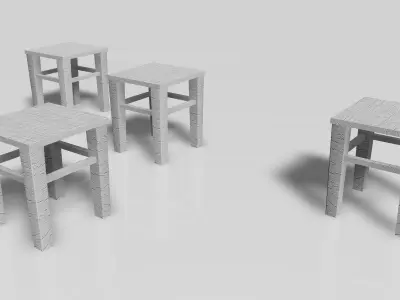 Square Chairs 3D model