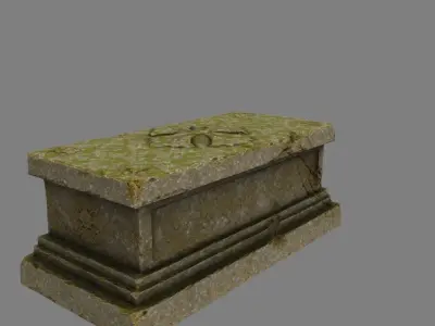 statue 8 stone coffin Low-poly 3D model