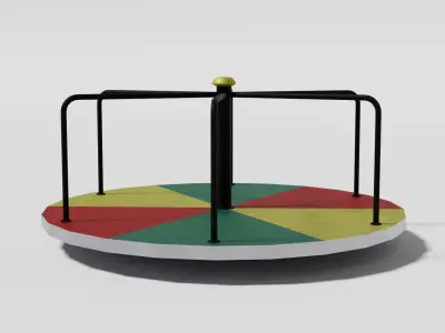 Playground Merry-Go-Rounds Low-poly 3D model