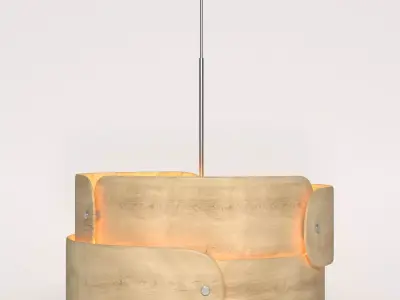 BUNKEFLO pendant light made of wood and metal 3D model