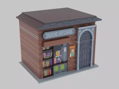 Book Store Low-poly 3D model