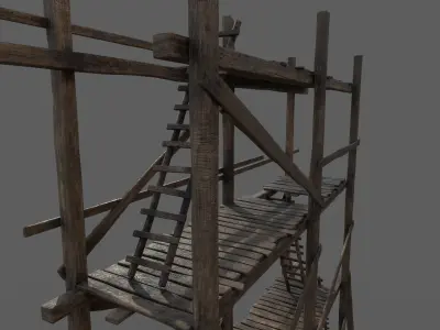 Wooden Gothic Scaffold 3D model