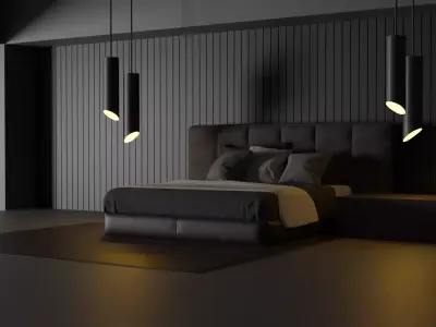 Midnight Noir Bedroom 3D model
