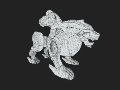 Red Lion Zord Low-poly 3D model