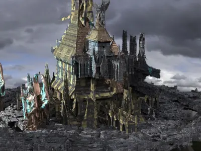 Sci-Fi City dystopia Temples  3D model