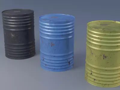 iron barrel game Low-poly 3D model