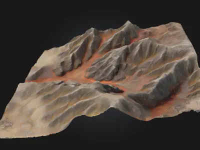 Canyon Terrain Rugged Landscape 3D model