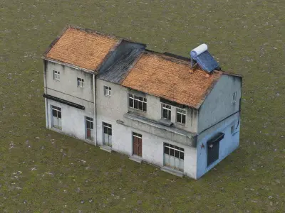 Rural Self-built House Low-poly 3D model