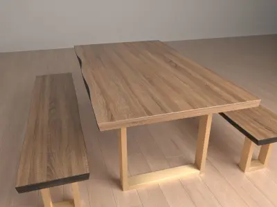 Live Edge Wood Table  3D model