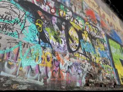Graffiti Wall - 3d Photoscan Low-poly 3D model