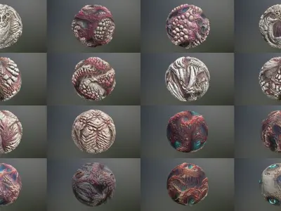 90 Materials Skin Seamless PBR Mega Bundle Texture
