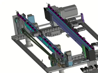 Double Speed Chain Pallet Conveyor Assembly Line 3D model