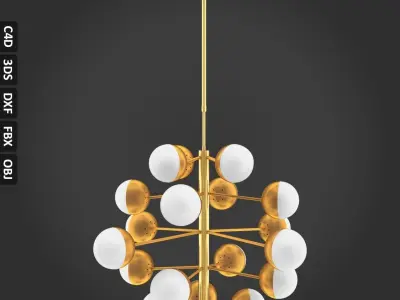 Cluster Chandelier Low-poly 3D model purchase