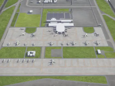 Antalya - Airport - AYT Low-poly 3D model