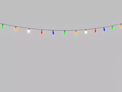 String Christmas Lights PBR 3D model