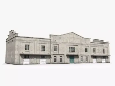 Factory x10 Low-poly 3D model
