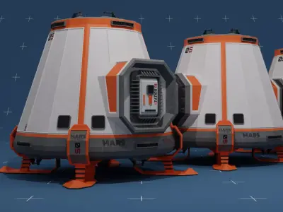 MARS SciFi Container Base 02 Low-poly 3D model