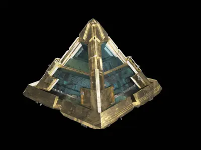 Scifi Power Cube Low-poly 3D model