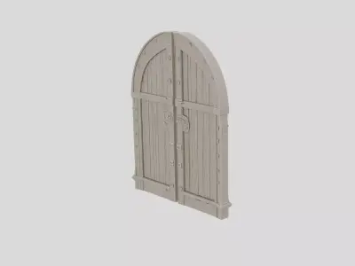 Stone Fantasy Castle Gate Door for 3D print 3D model