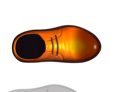 Cartoon High Poly Subdivision Brown Shoes 3D Model Low-poly 3D model