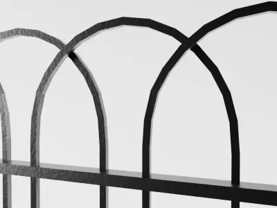 Antique Victorian Fence Low-poly 3D model