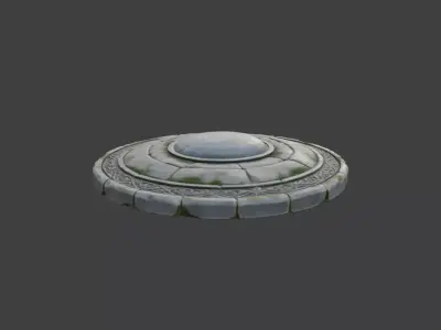 Ancient Stone Ritual Disc Low-poly 3D model