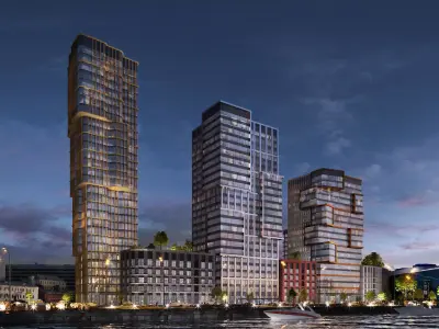 Modern apartment building concept 3D model