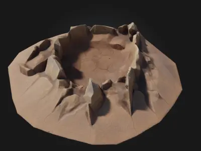 Cratered Impact  Frozen Moment of Celestial Destruction 3D model