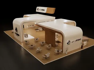 Real estate booth 28m x 20m  3D model