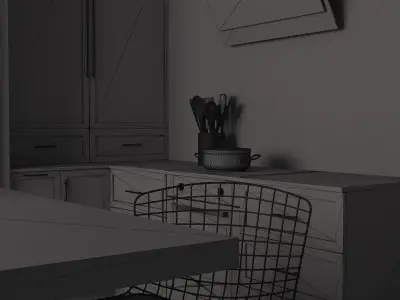 Kitchen on the sand 3D model