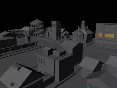 Urban Area Low-poly 3D model purchase