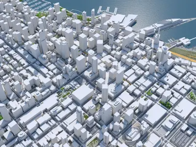 Vancouver Downtown Canada Low-poly 3D model