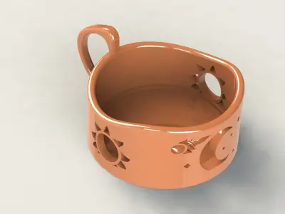 Keys Tray 8 Moon and Sun  3D print model