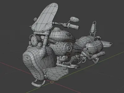 Harley Davidson Sci-Fi Flying Moto  Low-poly 3D model