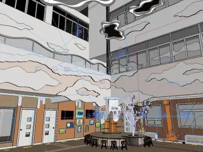 kindergarten hall 3D model